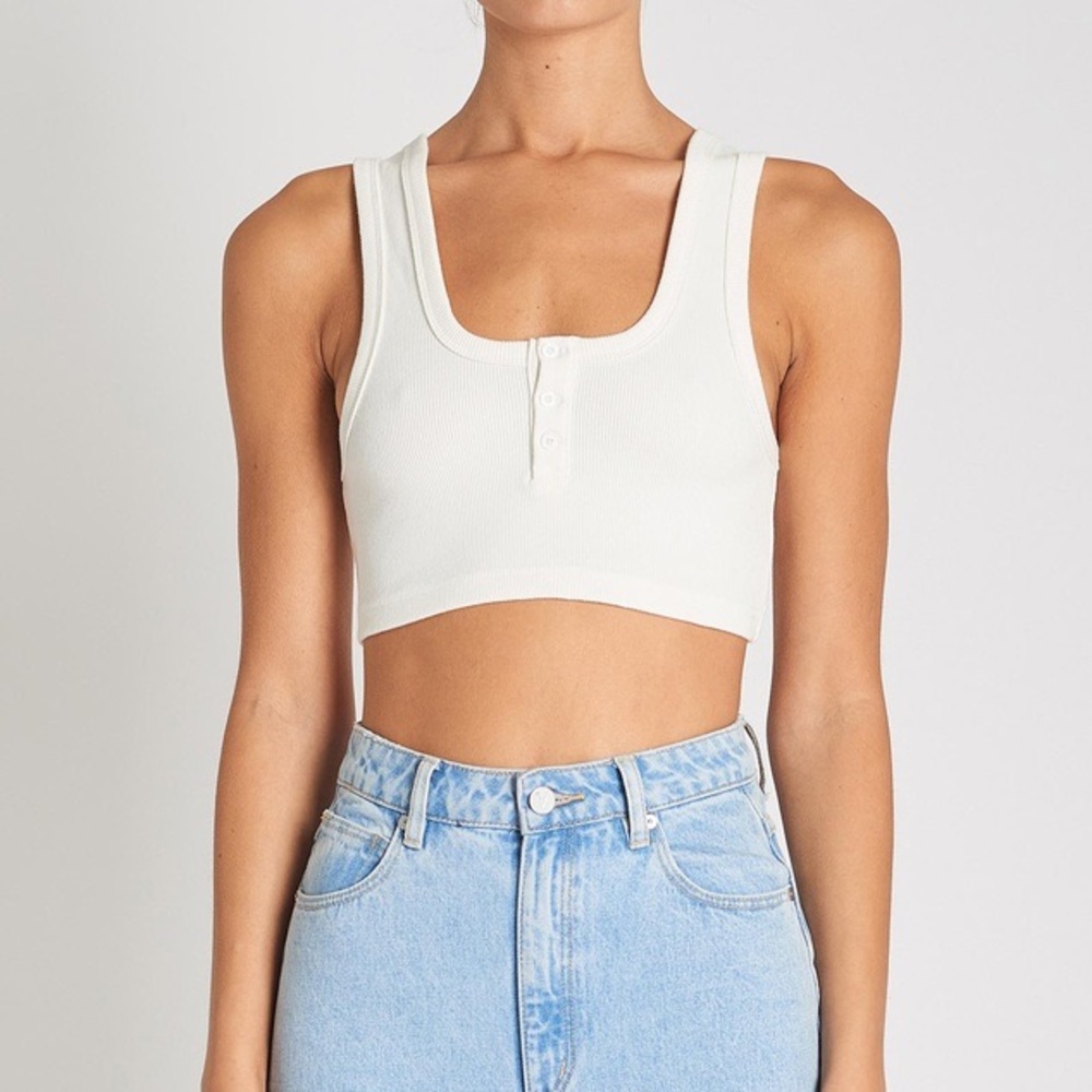 Henley Crop Top NWT